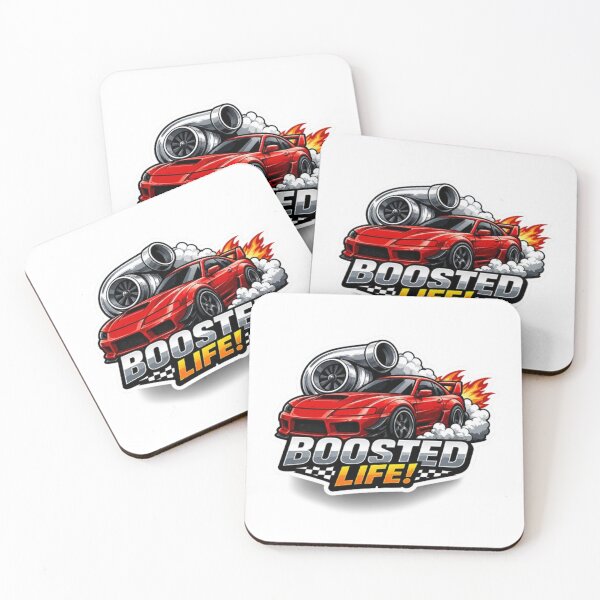 Item preview, Red Turbo Drift Car Boosted Life Sticker designed and sold by AuraAuto.