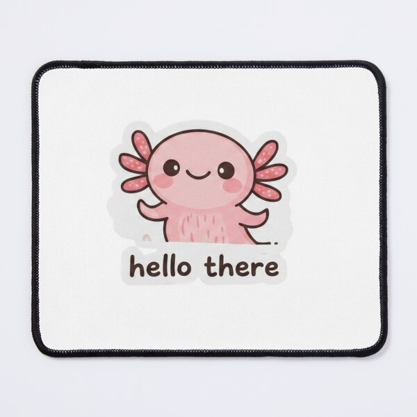 Item preview, : Hello There Cute Axolotl Sticker - Kawaii Pink Salamander Art - Smiling Sea Animal Gift designed and sold by ZYNORAworld.