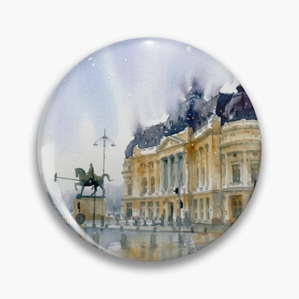 Item preview, Central University Library Bucharest – Watercolor Cityscape designed and sold by caracatita75.