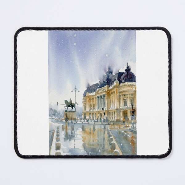 Item preview, Central University Library Bucharest – Watercolor Cityscape designed and sold by caracatita75.