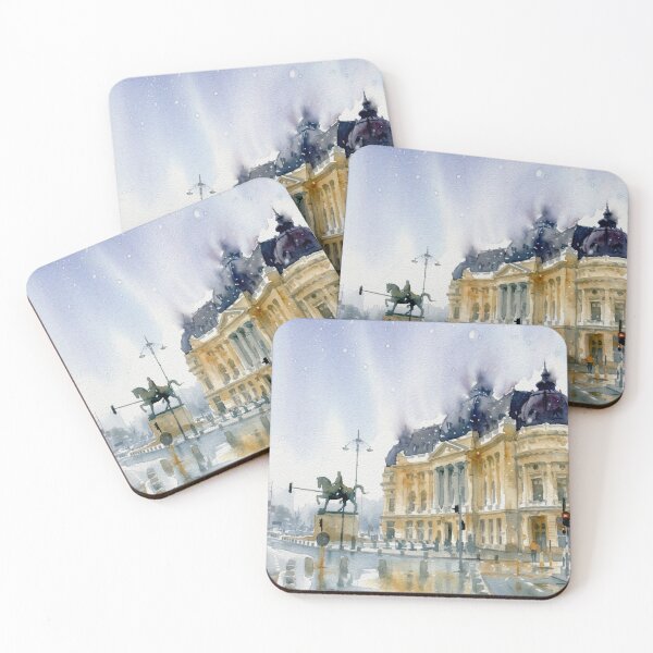 Item preview, Central University Library Bucharest – Watercolor Cityscape designed and sold by caracatita75.