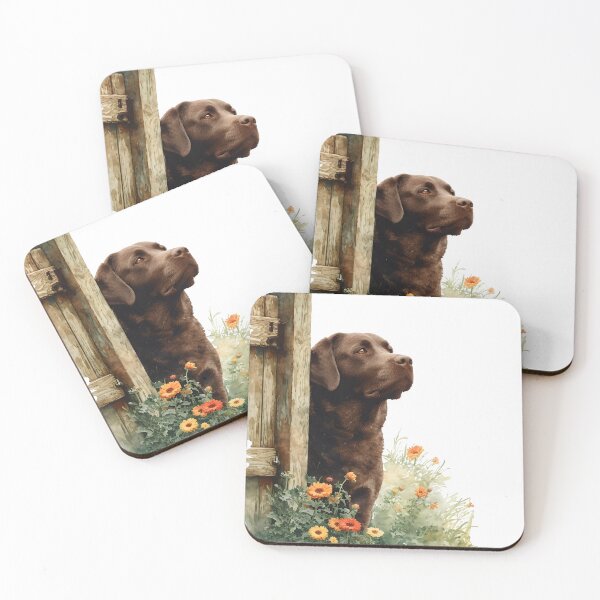 Item preview, Springtime Chocolate Labrador Retriever  designed and sold by reddogbuckeye.
