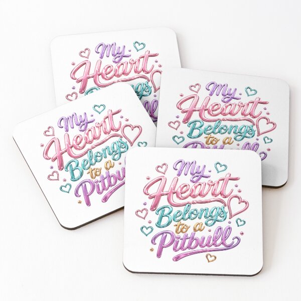 Item preview, My Heart  Belongs to a Pitbull  Script Pastel Colors  designed and sold by My Pitbull Place.