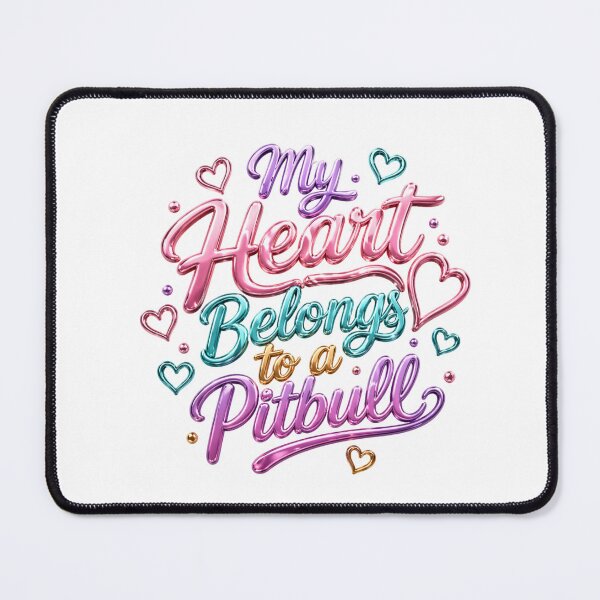 Item preview, My Heart Belongs to a Pitbull Script Pastel Colors designed and sold by My Pitbull Place.