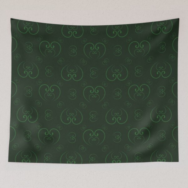 Item preview, Pattern with grass-colored snakes grouped in the shape of hearts designed and sold by Cherevan.