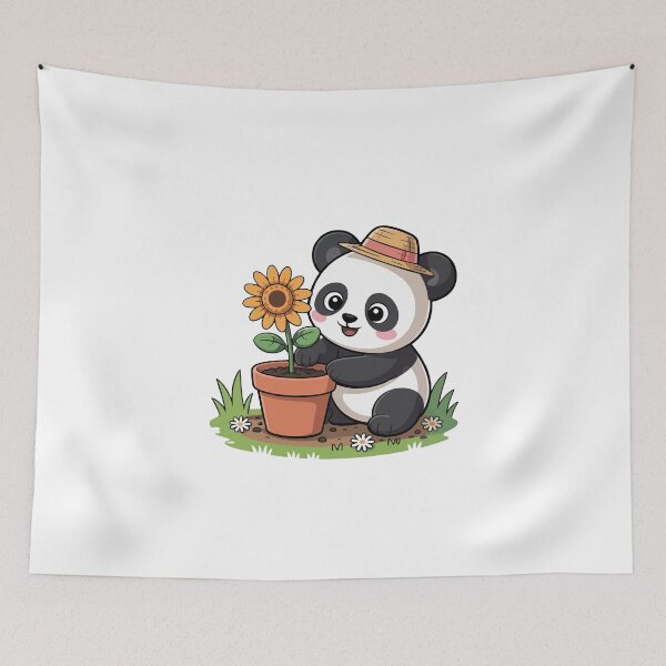 Item preview, Panda Planting a Sunflower designed and sold by jkrphoto.