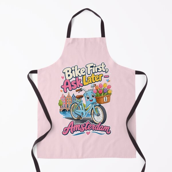 Item preview, Bike First, Ask Later Amsterdam — Cute Dutch Bicycle & Tulips Travel Design designed and sold by Balasan.
