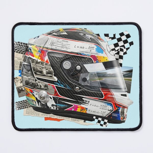 Item preview, F1 Helmet Collage – Mixed Media Racing Art designed and sold by ticzla95.