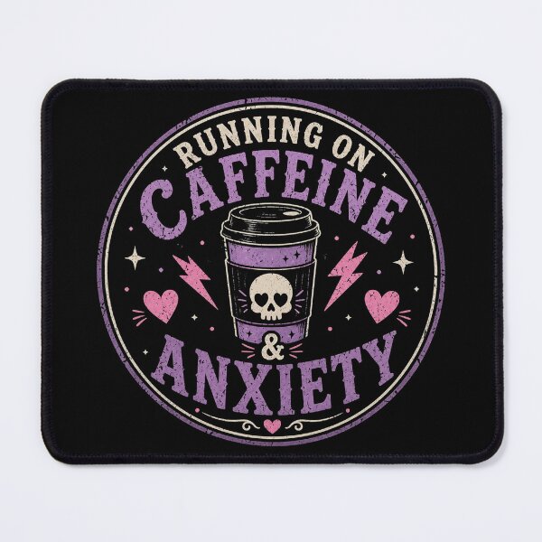 Item preview, Running on Caffeine and Anxiety designed and sold by Midnight Mood.