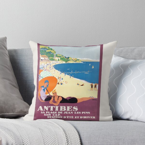 Item preview, Antibes Vintage Travel Poster - 1928 French Riviera Art Deco Beach Print designed and sold by BestVarieties.