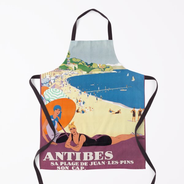 Item preview, Antibes Vintage Travel Poster - 1928 French Riviera Art Deco Beach Print designed and sold by BestVarieties.