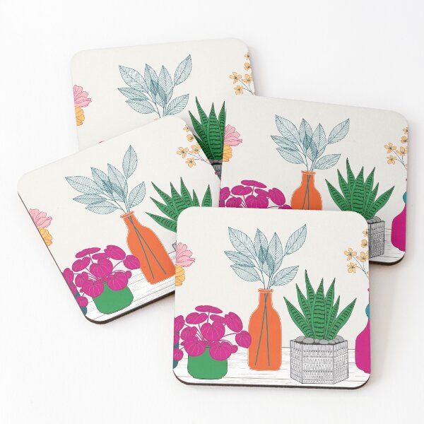 Item preview, Colorful Potted Plants Modern Illustration designed and sold by PixorStudio.