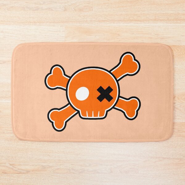 Item preview, Neon Orange Emo Punk Cartoon Skull Crossbones designed and sold by MIMIWIWI.