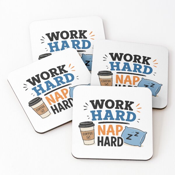 Item preview, Work Hard Nap Hard – Funny Work Life Quote designed and sold by Gift Phrase Studio.