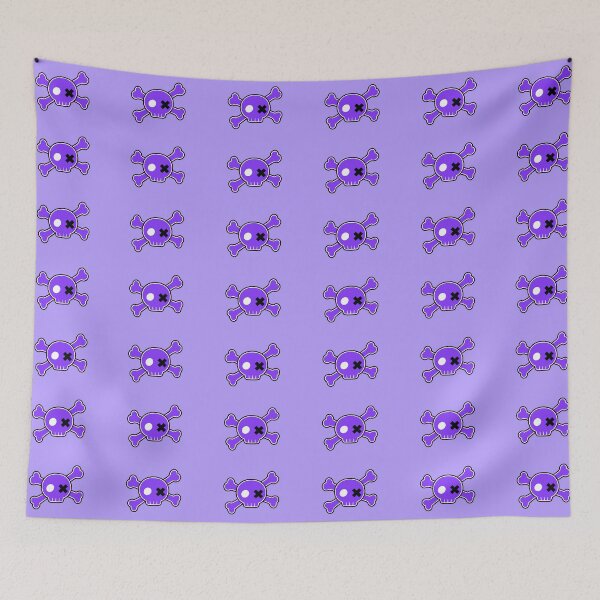 Item preview, Neon Purple Emo Punk Cartoon Skull Crossbones designed and sold by MIMIWIWI.