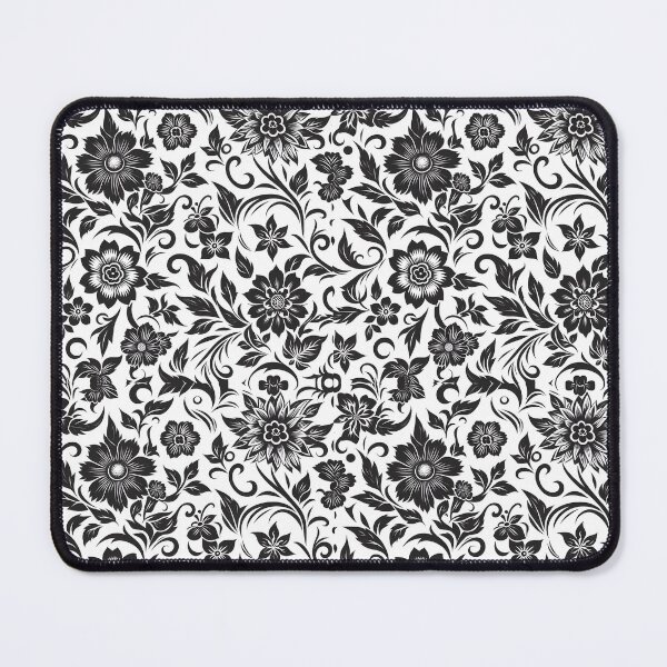 Item preview, Black White Folk Floral Pattern Art designed and sold by Apex Designs.