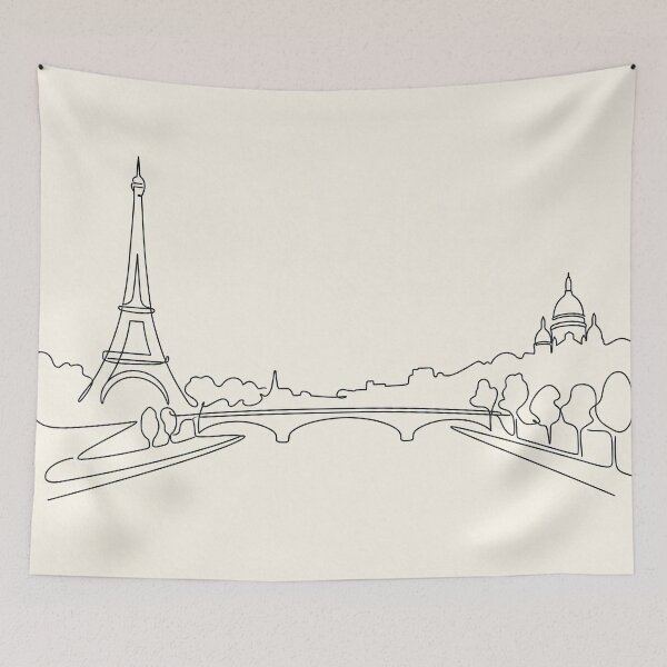 Item preview, Minimalist Paris Skyline Continuous Line Art designed and sold by PixorStudio.