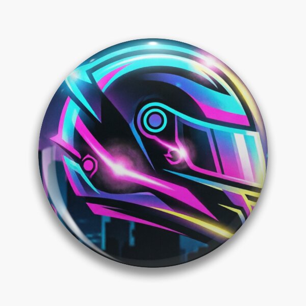 Item preview,  Neon Racing Helmet – Cyberpunk City Night designed and sold by ticzla95.