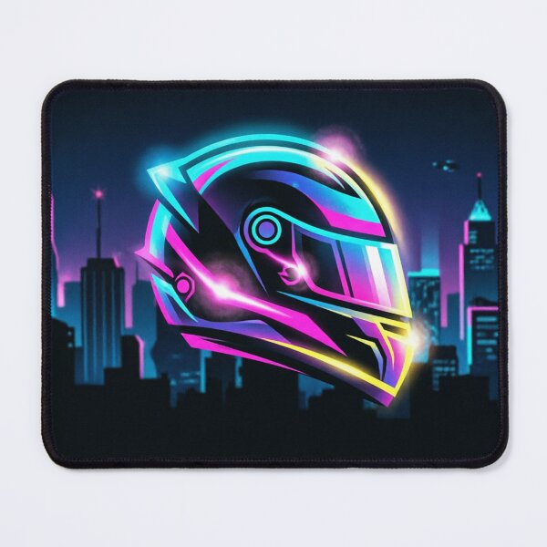 Item preview, Neon Racing Helmet – Cyberpunk City Night designed and sold by ticzla95.