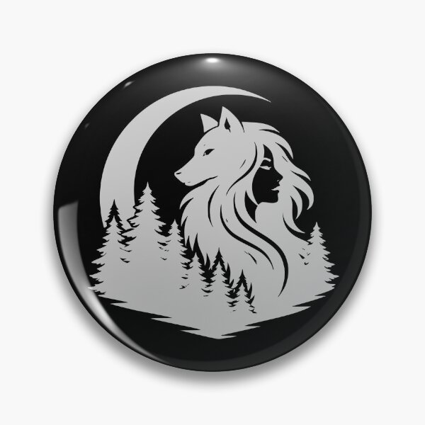 Item preview, Silver Vilkmerge Wolf Maiden Silhouette designed and sold by EimSol.