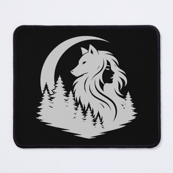 Item preview, Silver Vilkmerge Wolf Maiden Silhouette designed and sold by EimSol.