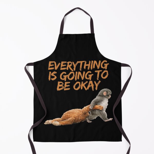 Item preview, Everything Is Going To Be Okay Funny Relatable Baby Monkey designed and sold by Ali-printshop.