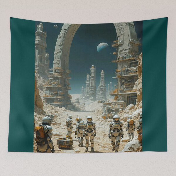 Item preview, Astronauts and construction in the moon designed and sold by Creative Visualize.