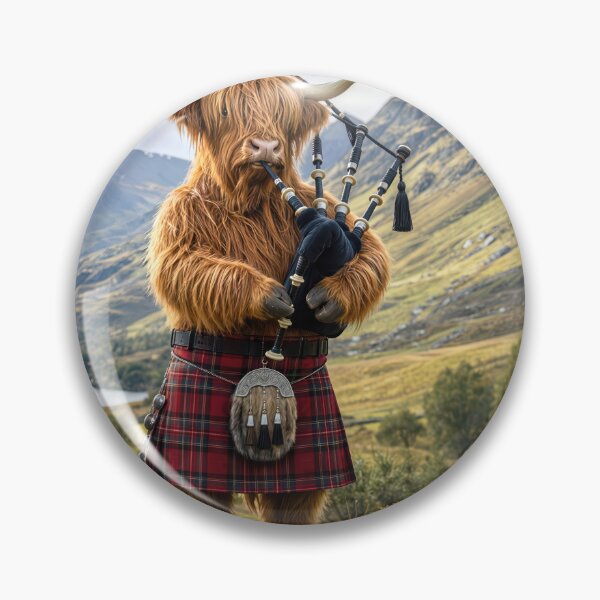 Item preview, Scottish Highland Cow Playing the Bagpipes designed and sold by Maria Dryfhout.