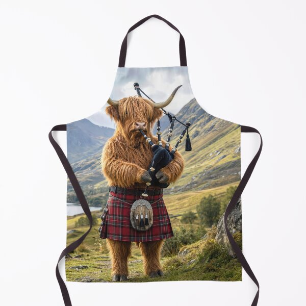 Item preview, Scottish Highland Cow Playing the Bagpipes designed and sold by Maria Dryfhout.