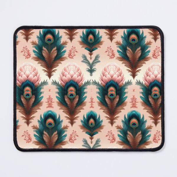 Item preview, Elegant Peacock Feather Pattern with Pink Floral Accents designed and sold by semenol.