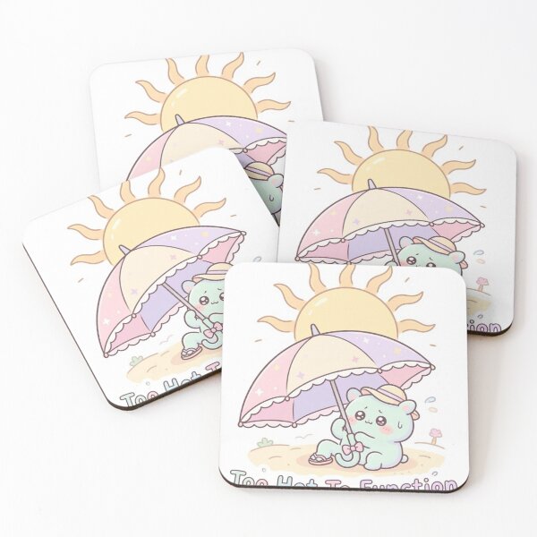 Item preview, Too Hot To Function Cute Summer Kawaii Sticker designed and sold by Modefissi.