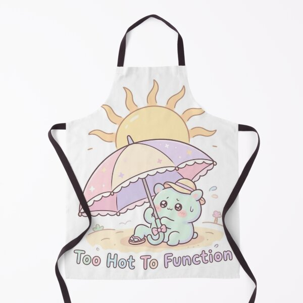 Item preview, Too Hot To Function Cute Summer Kawaii Sticker designed and sold by Modefissi.