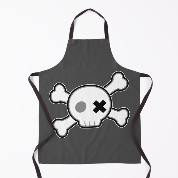 Item preview, Grey White Emo Punk Cartoon Skull Crossbones designed and sold by MIMIWIWI.