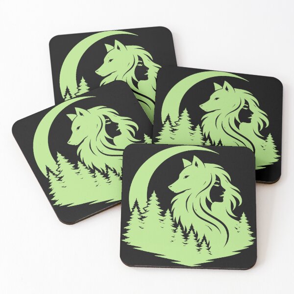 Item preview, Sage Green Vilkmerge Wolf Maiden Silhouette designed and sold by EimSol.