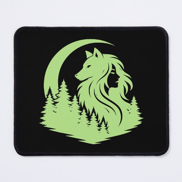 Item preview, Sage Green Vilkmerge Wolf Maiden Silhouette designed and sold by EimSol.