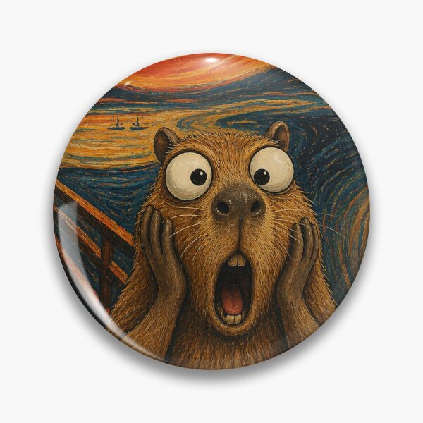 Item preview, The Scream Capybara - Keep Calm and Panic On Art designed and sold by FatalMiaoooo.