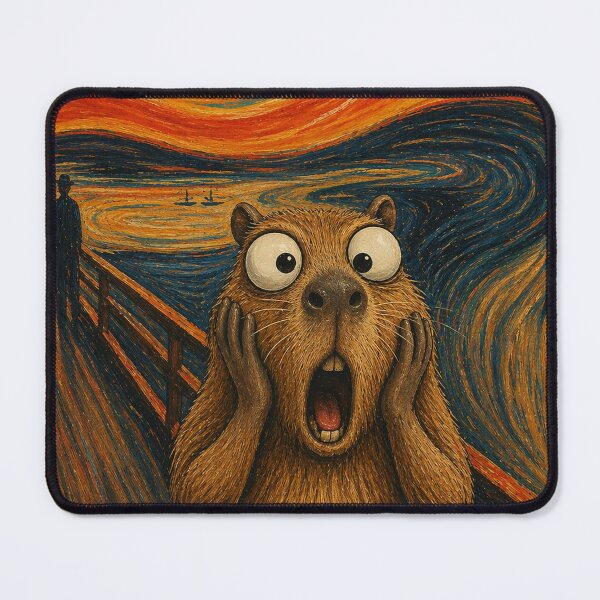 Item preview, The Scream Capybara - Keep Calm and Panic On Art designed and sold by FatalMiaoooo.
