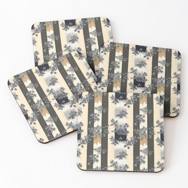 Item preview, Minimalist Black & White Striped Floral Square Pattern designed and sold by semenol.