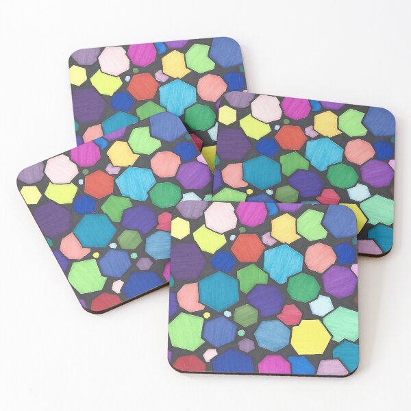 Item preview, Hex - Hand Drawn Bright Geometric Hexagon Pattern designed and sold by AJPrettyObscene.