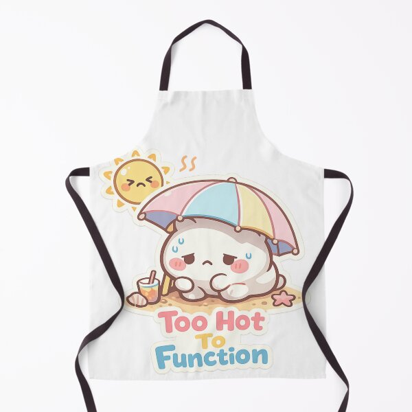 Item preview, Cute Beach Kawaii Character Too Hot To Function Sticker designed and sold by Modefissi.