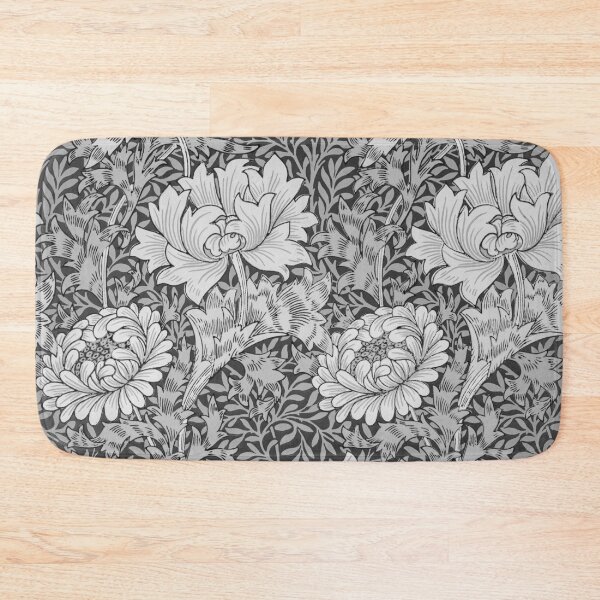 Item preview, Black and White Chrysanthemum Damask William Morris designed and sold by Glimmersmith.