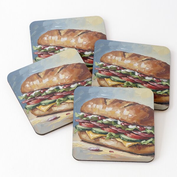 Item preview, Footlong Sub Sandwich Colorful Palette Knife Art designed and sold by GymTanLaundry.