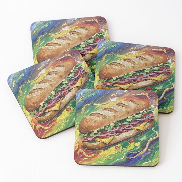 Item preview, Footlong Sub Sandwich Colorful Palette Knife Art designed and sold by GymTanLaundry.