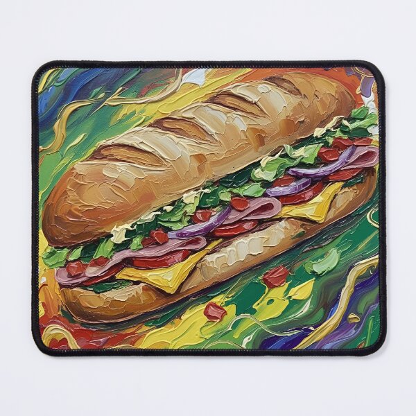 Item preview, Footlong Sub Sandwich Colorful Palette Knife Art designed and sold by GymTanLaundry.