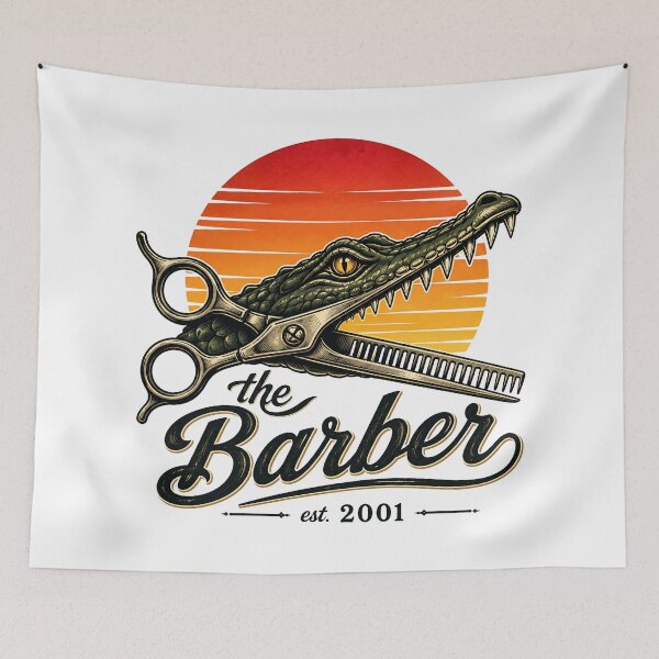 Item preview, Vintage Barber Crocodile Scissors Graphic designed and sold by Majnon8bp.