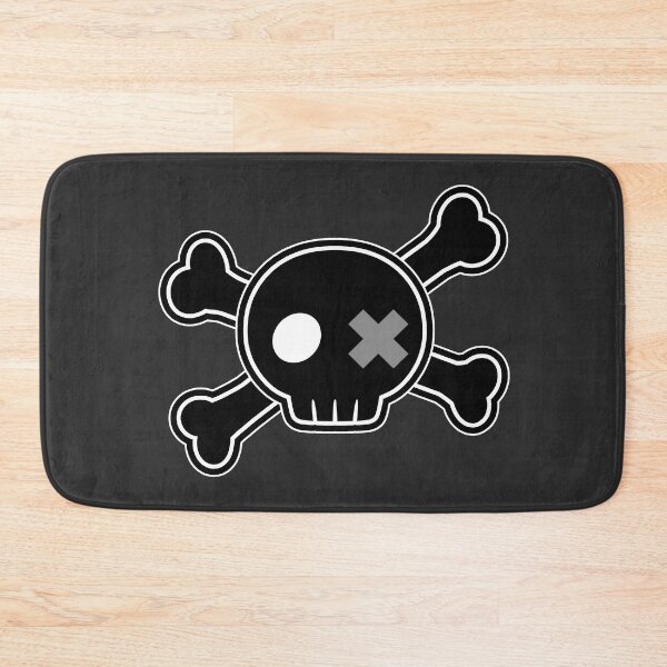 Item preview, Black White Emo Punk Cartoon Skull Crossbones designed and sold by MIMIWIWI.