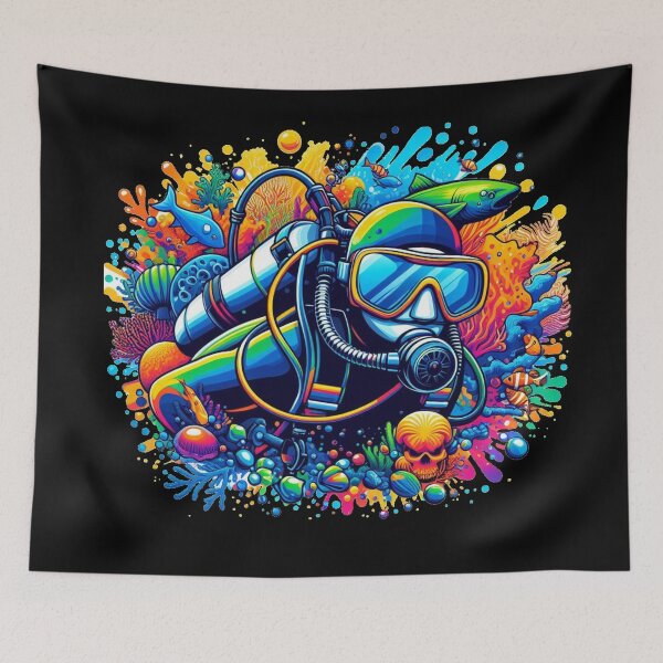 Item preview, Scuba Diver Underwater World - Vibrant Ocean Life & Coral Reef Art designed and sold by JALNERVION SHOP.