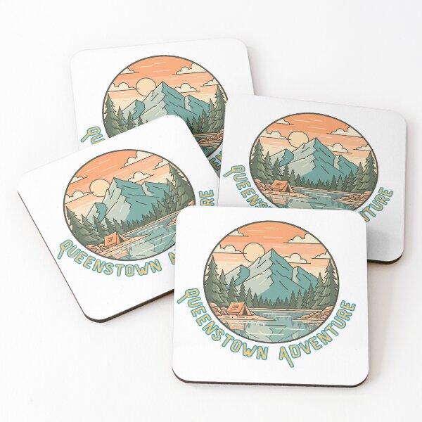 Item preview, Queenstown New Zealand Vintage Travel Badge | Mountain Lake Adventure designed and sold by Ink & Soul.