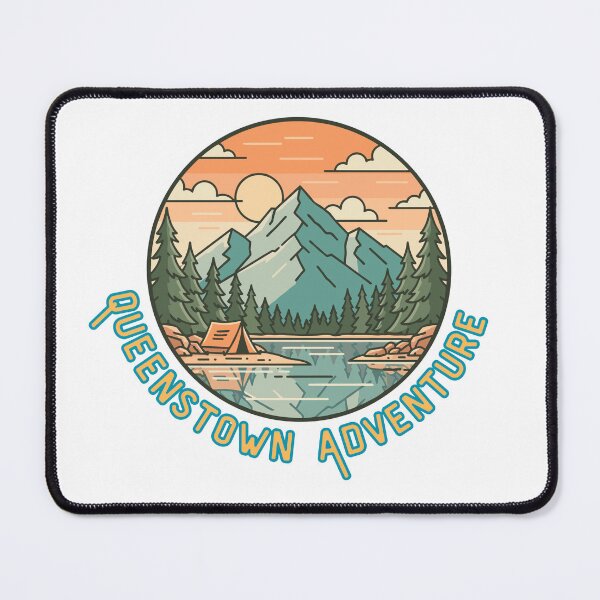 Item preview, Queenstown New Zealand Vintage Travel Badge | Mountain Lake Adventure designed and sold by Ink & Soul.