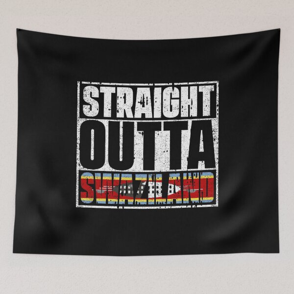 Item preview, Straight Outta Swaziland Flag designed and sold by CosmoKitsch.